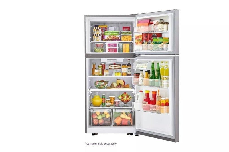 LG 20 Cu. Ft. 30 Inch Wide Top Freezer Refrigerator - Stainless Steel Refrigerator