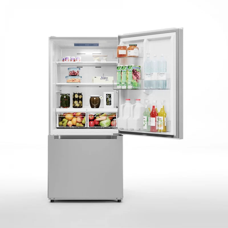 Midea 18.7 cu. ft. Garage Ready Bottom-Freezer Refrigerator (Stainless Steel) Refrigerator