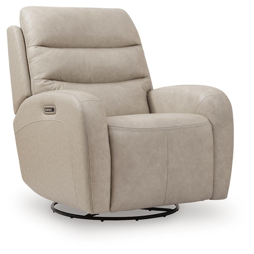 Motion-Max Stonewash Swivel Glider Power Recliner