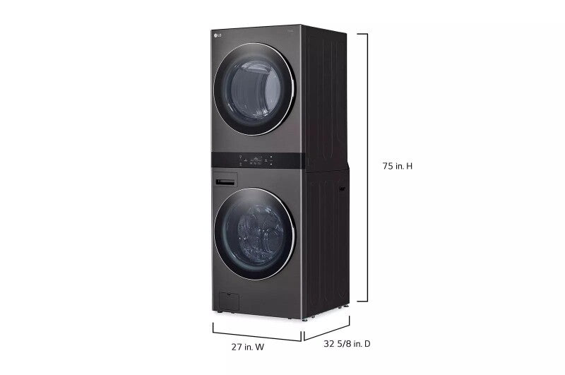 LG Single Unit Front Load Washtower™ With Center Control® 5.0 Cu. Ft. Washer & 7.4 Cu. Ft. Electric Dryer Specialty Laundry