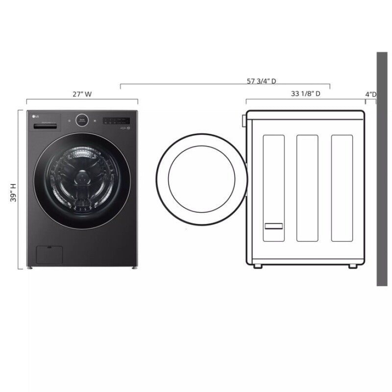 LG Ventless Washer/dryer Combo Washcombo™ All-in-one 5.0 Cu. Ft. Mega Capacity With Inverter Heatpump™ Technology And Direct Drive Motor Specialty Laundry