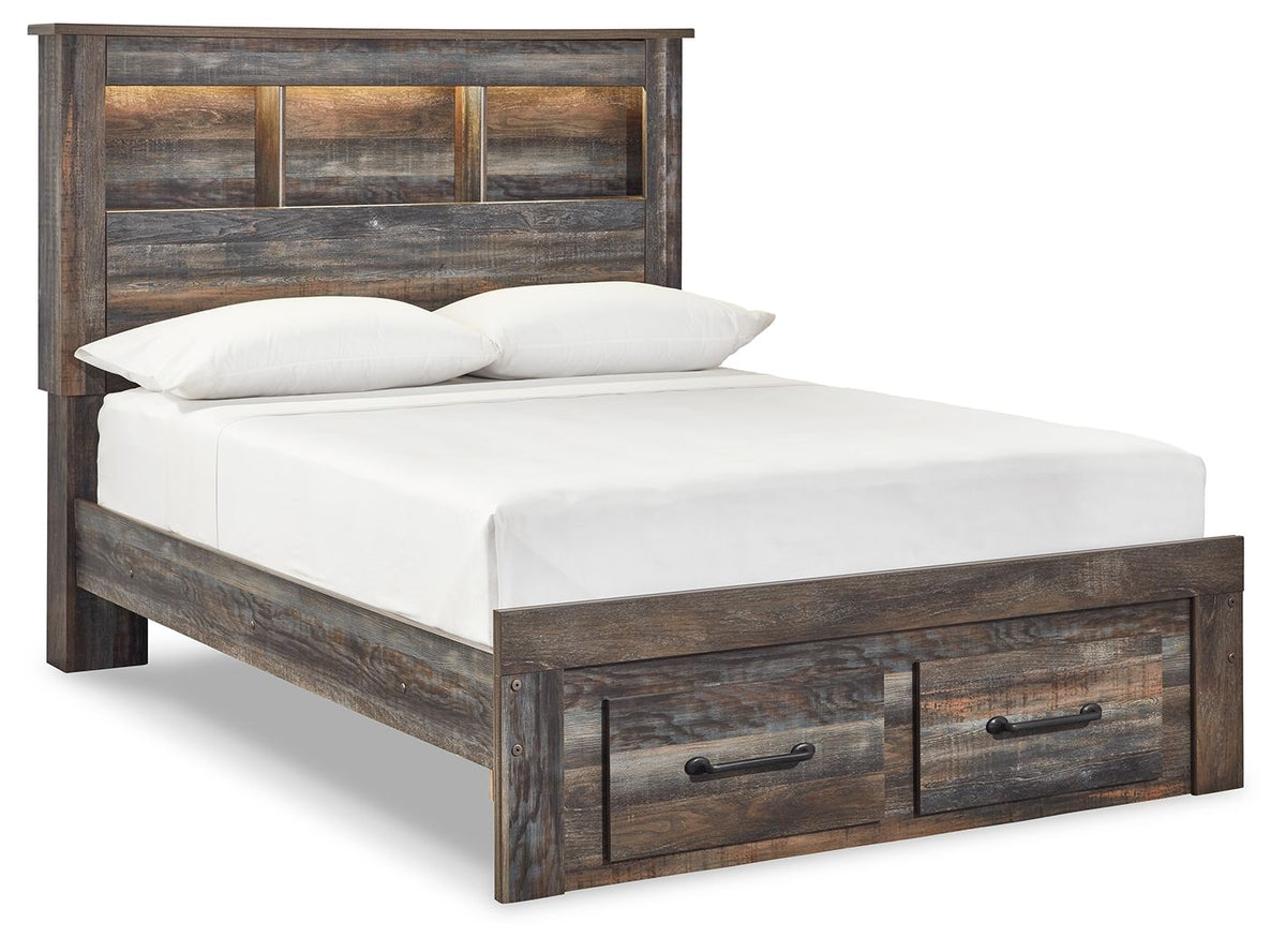 Drystan Full Bookcase Bed with 2 Storage Drawers (Storage Footboard)