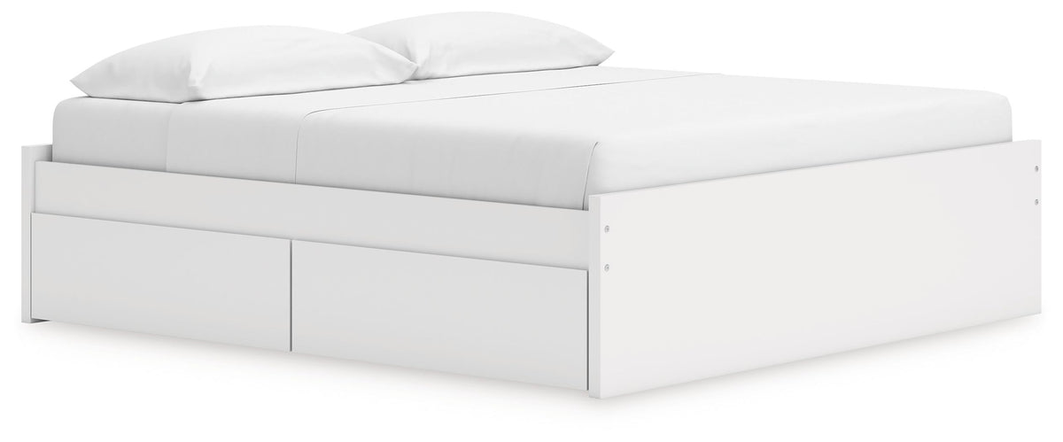 Onita White King Bed with 2 Side Storage (Platform)