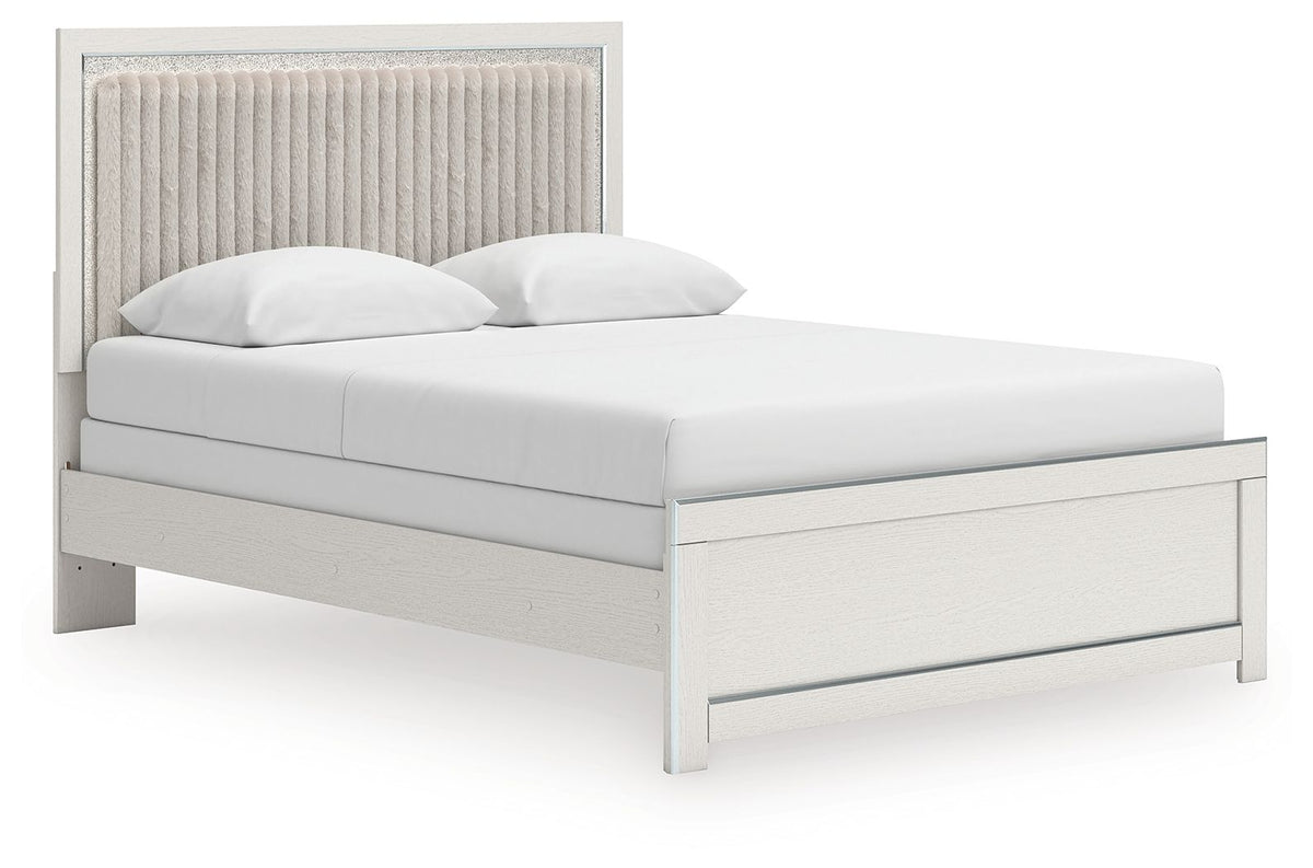 Zuraleus White Queen Upholstered Bed (Panel)