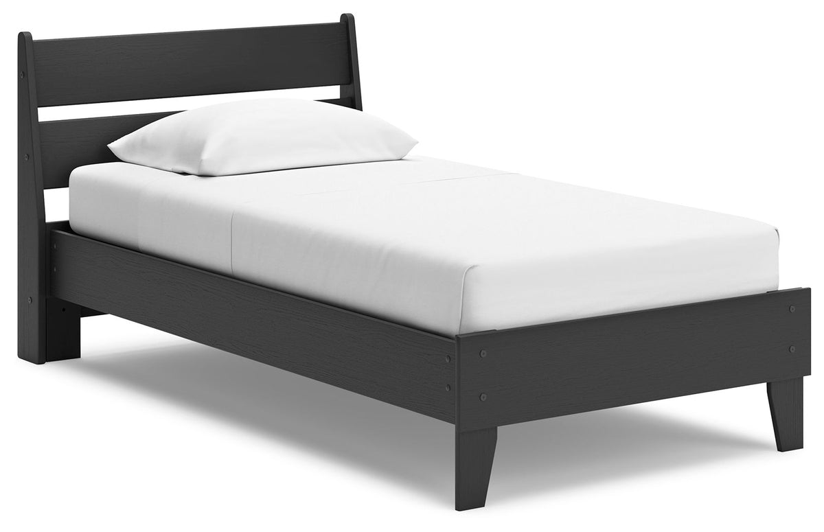 Socalle Black Twin Bed (Panel Platform)