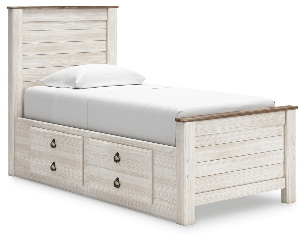 Willowton Twin Bed with 2 Storage Drawers