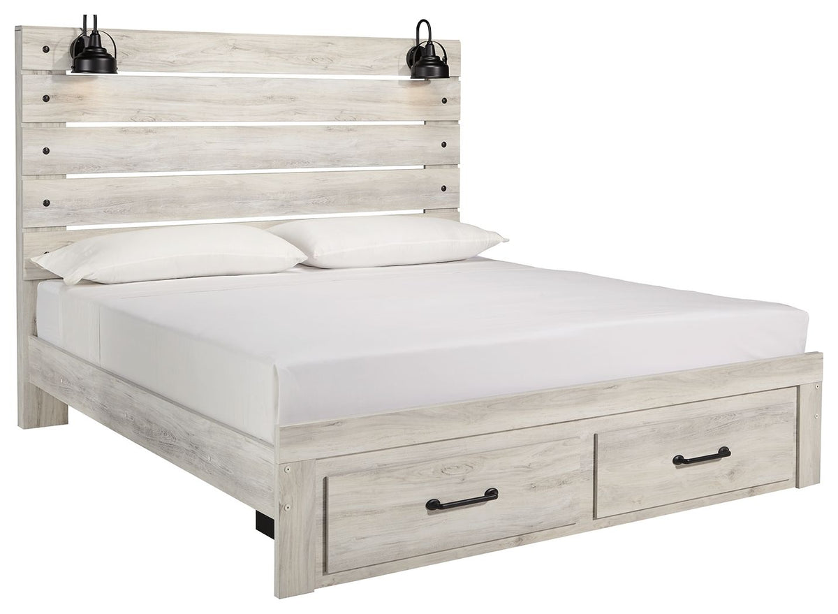 Cambeck King Bed with 2 Storage Drawers (Storage Footboard)