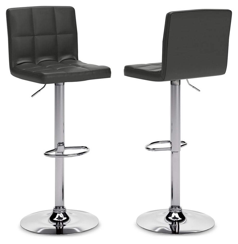 Bellatier Black/Chrome Finish Adjustable Height Bar Stool