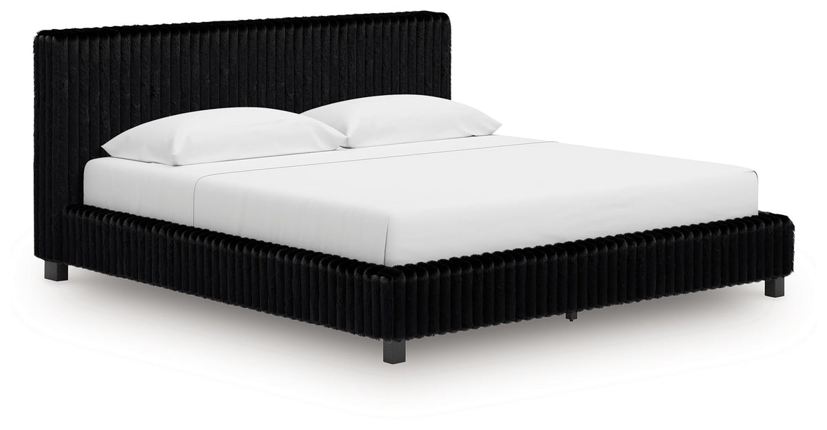 Zuraleus Black King Upholstered Bed