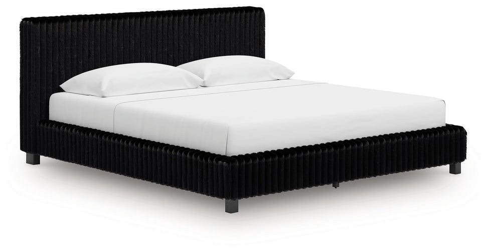 Zuraleus Black King Upholstered Bed
