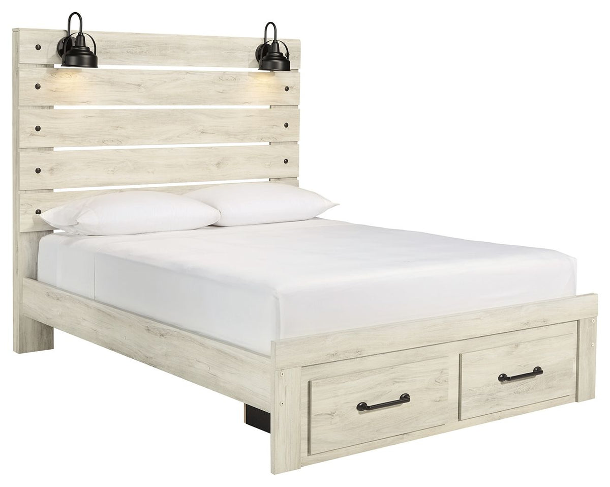 Cambeck Queen Bed with 2 Storage Drawers (Storage Footboard)