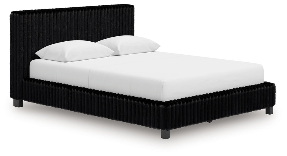 Zuraleus Black Queen Upholstered Bed