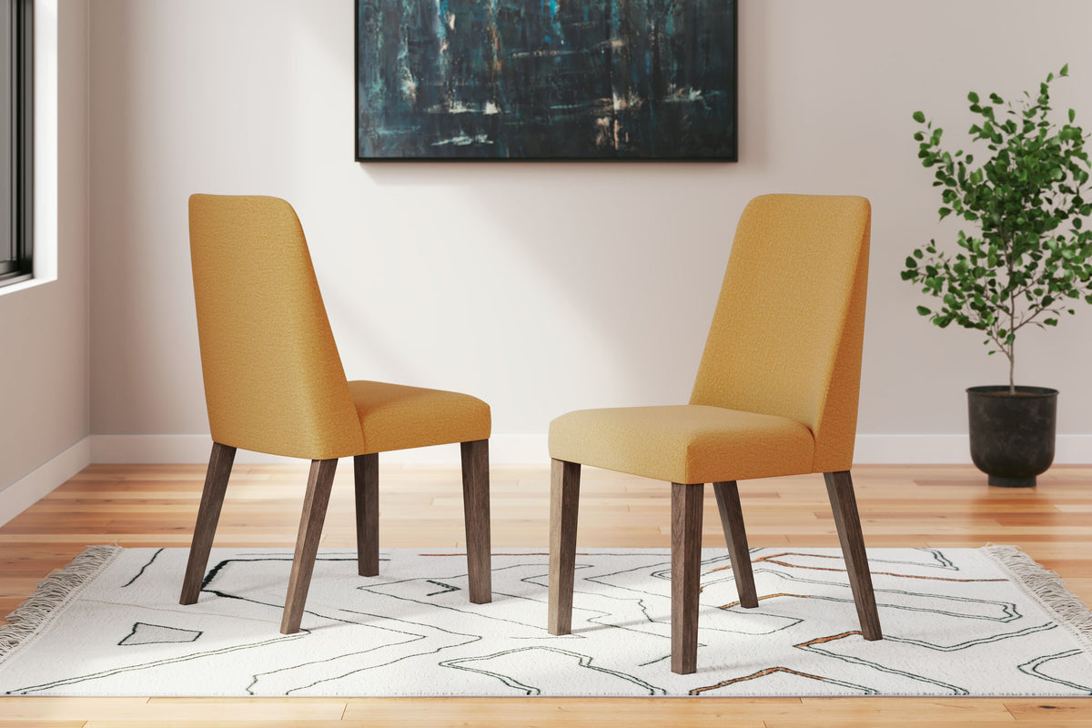 Lyncott Mustard/Brown Dining Chair